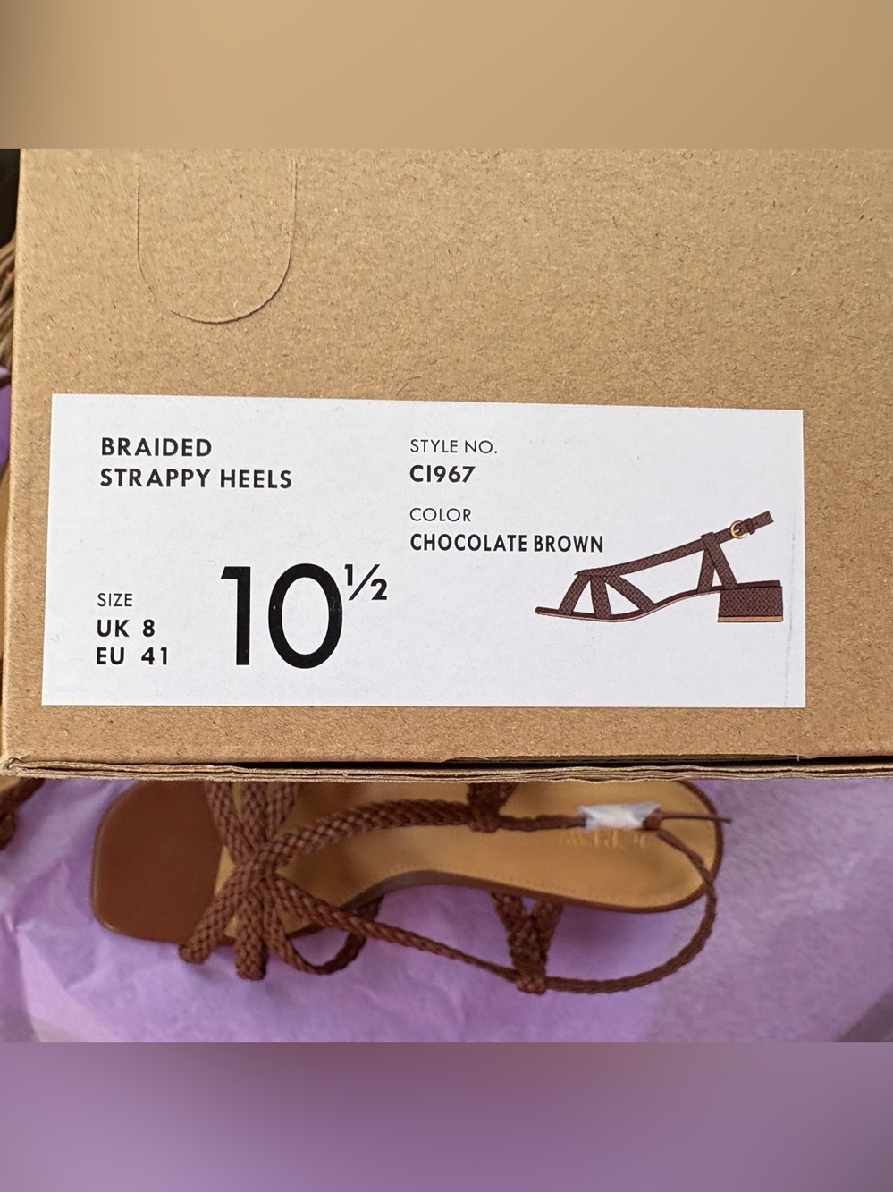 NWT J Crew Braided Strappy Block Heel Sandals - Brown - Picture 4 of 4